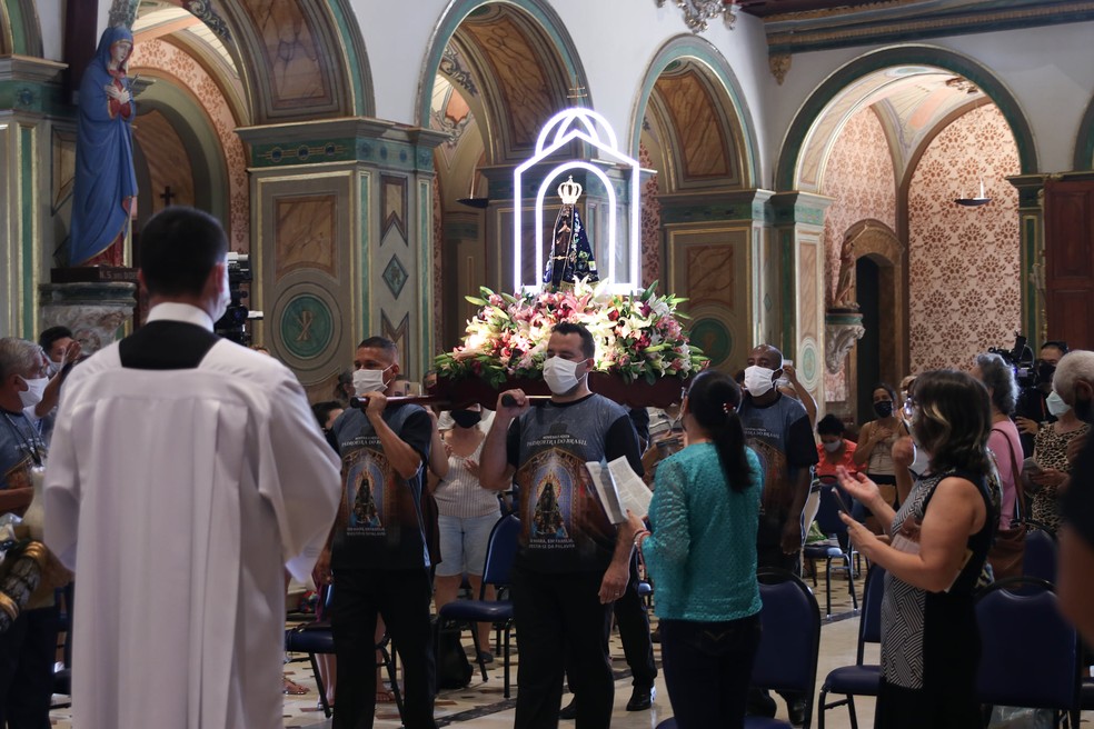 Novena que marca o início da Festa da Padroeira tem início com celebrações virtuais na Basílica de Aparecida (SP) neste sábado (3). — Foto: Maria Alice Figueira/Santuário Nacional