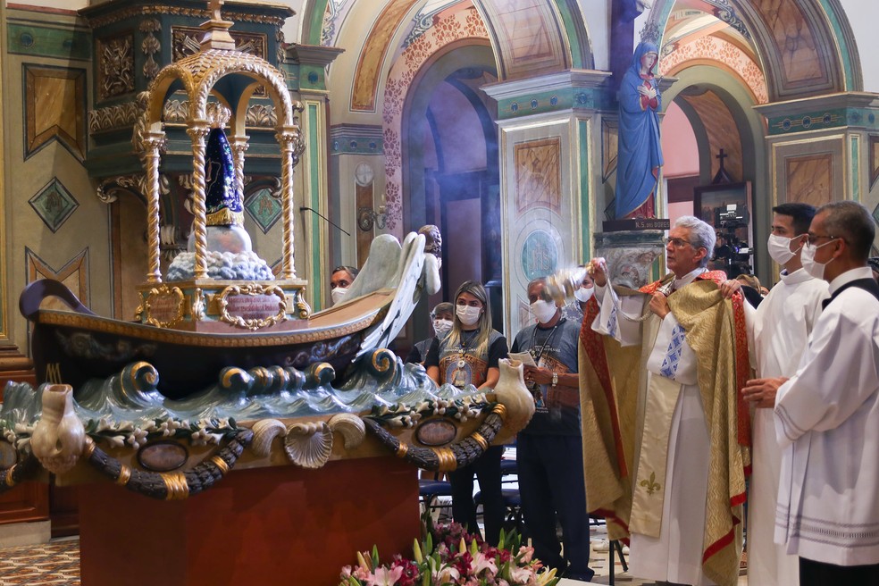 Novena que marca o início da Festa da Padroeira tem início com celebrações virtuais na Basílica de Aparecida (SP) neste sábado (3). — Foto: Maria Alice Figueira/Santuário Nacional