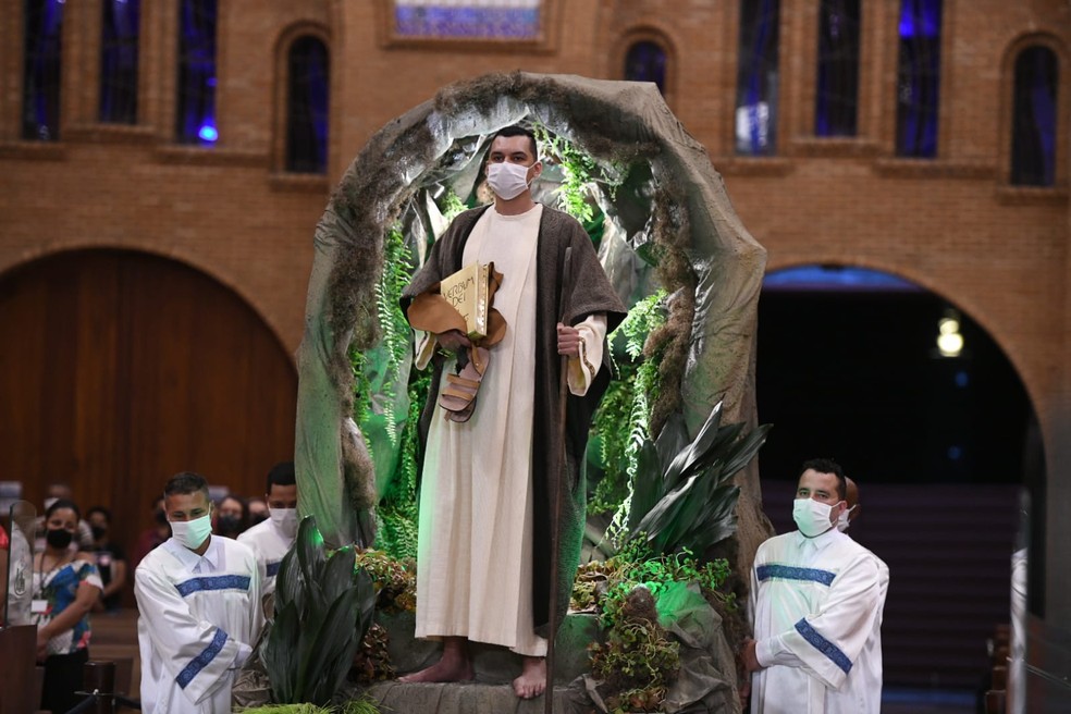 Novena que marca o início da Festa da Padroeira tem início com celebrações virtuais na Basílica de Aparecida (SP) neste sábado (3). — Foto: Thiago Leon/Santuário Nacional