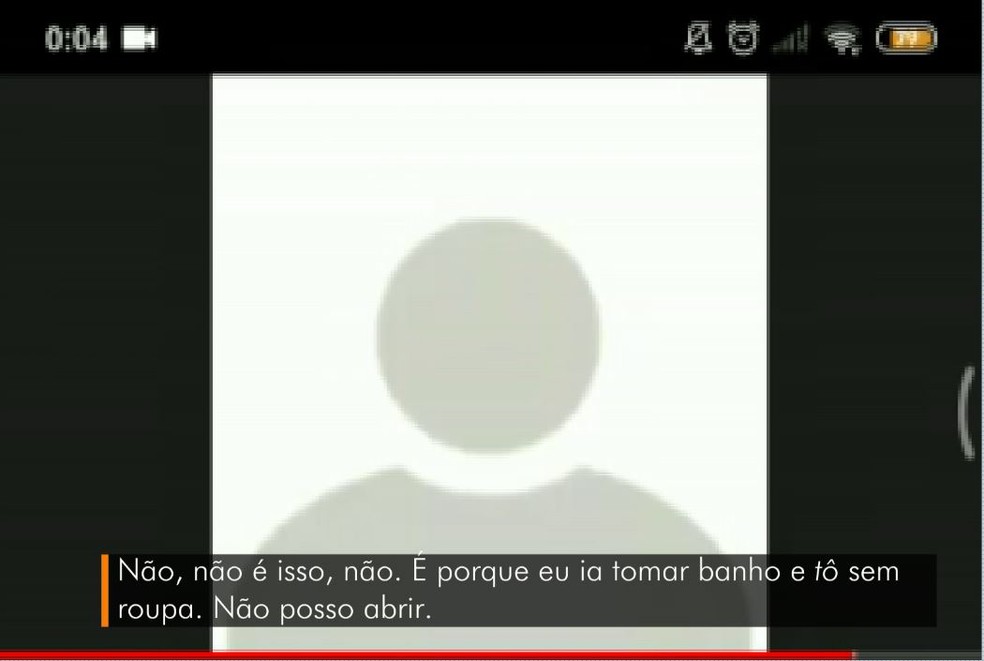 Trecho da conversa da aluna e o professor durante aula on-line da Faculdade de Direito de Franca, SP — Foto: Reprodução