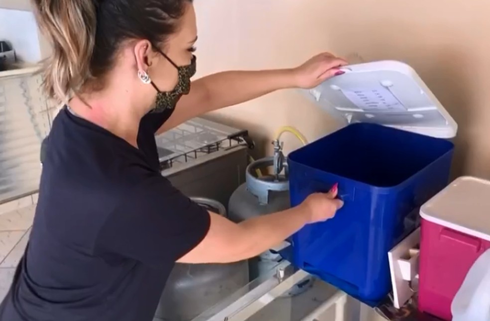 Pets da Viviane consomem 70 quilos de ração por mês e 20% do orçamento dela — Foto: TV TEM/Reprodução
