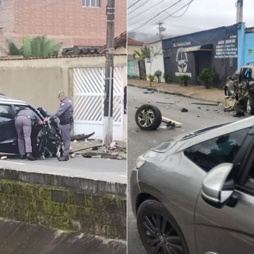 Dupla é presa após furtar carro em festa e bater em veículos durante a fuga em Praia Grande, SP