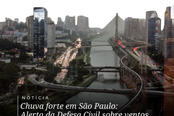 Chuva forte em São Paulo: Alerta da Defesa Civil sobre ventos e alagamentos