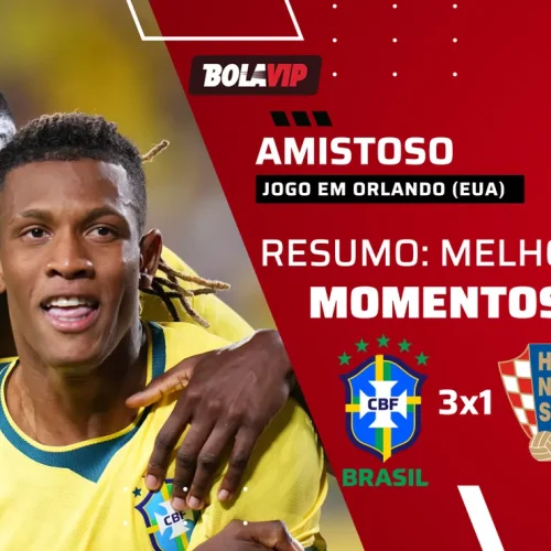 Martinelli marca gol decisivo na vitória do Brasil sobre a Croácia por 3 a 1 em amistoso em Orlando.
